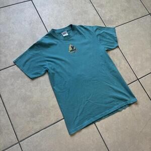 Vintage Y2K Fenua Tahiti Bora Bora Teal Tribal Graphic T Shirt Hanes Beefy T M